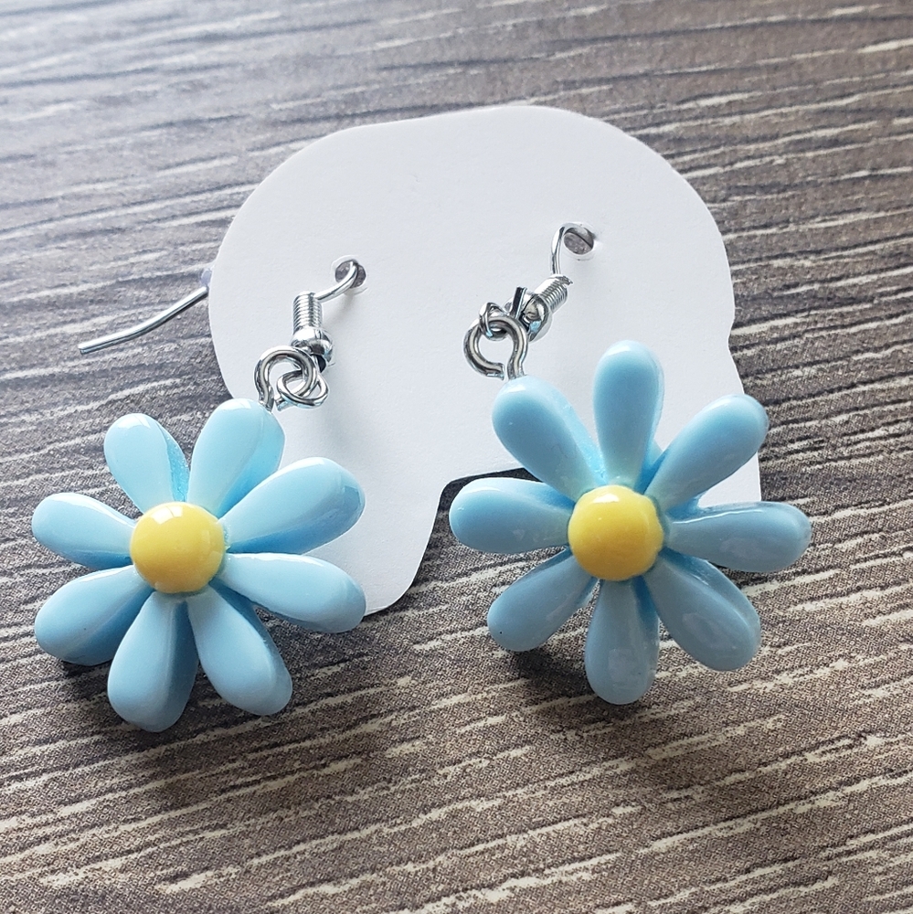 Blue flowers earrings